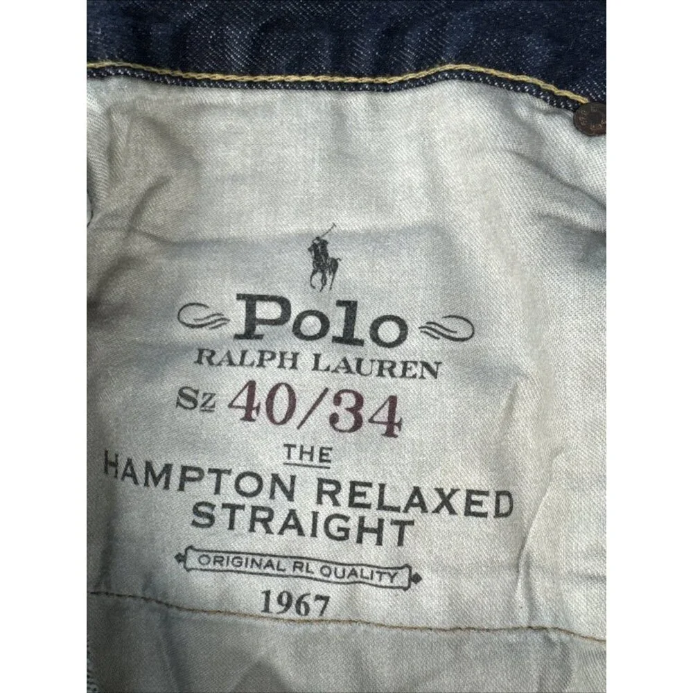 Polo Ralph Lauren Jeans Mens 40 Blue Denim Hampton Relaxed Straight 40x33